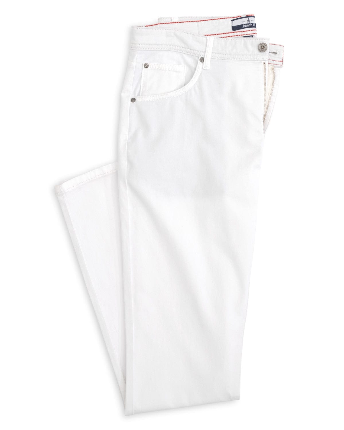 JOHNNIE-O PANTS - FIVE POCKET WHITE / 30X30 Carmel Sateen 5-Pocket Pant