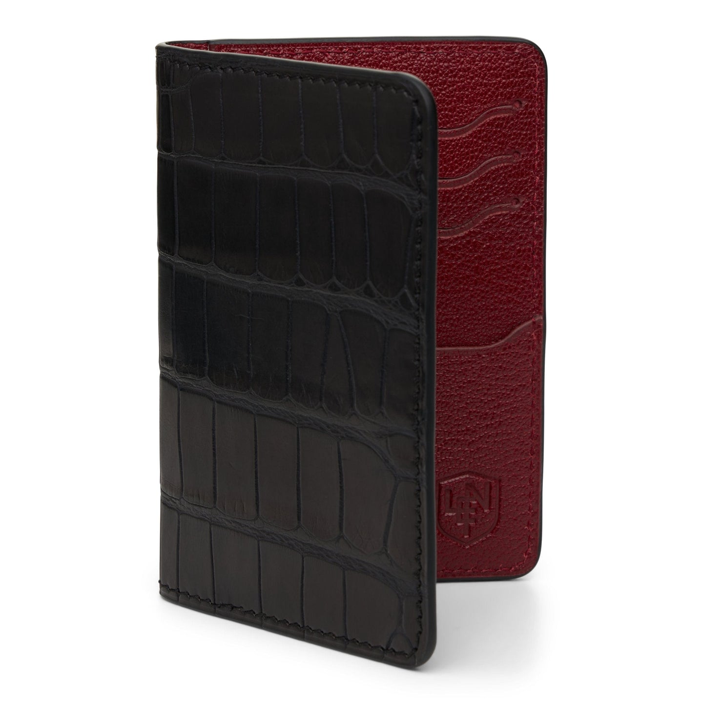 LEN Accessories - BELTS BLACK/OXBLOOD LEN SPORT ALLIGATOR WALLET