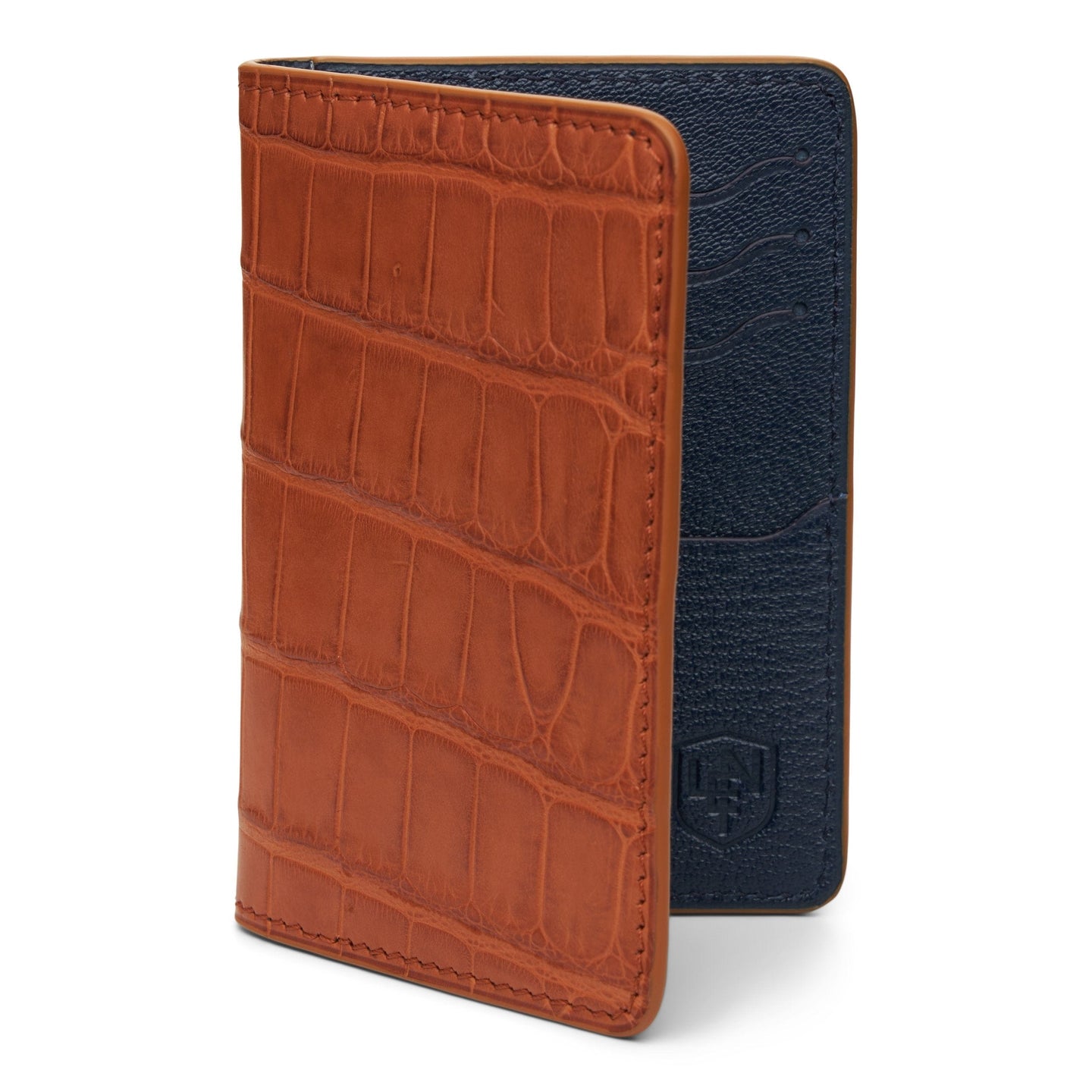 LEN Accessories - BELTS COGNAC/NAVY LEN SPORT ALLIGATOR WALLET