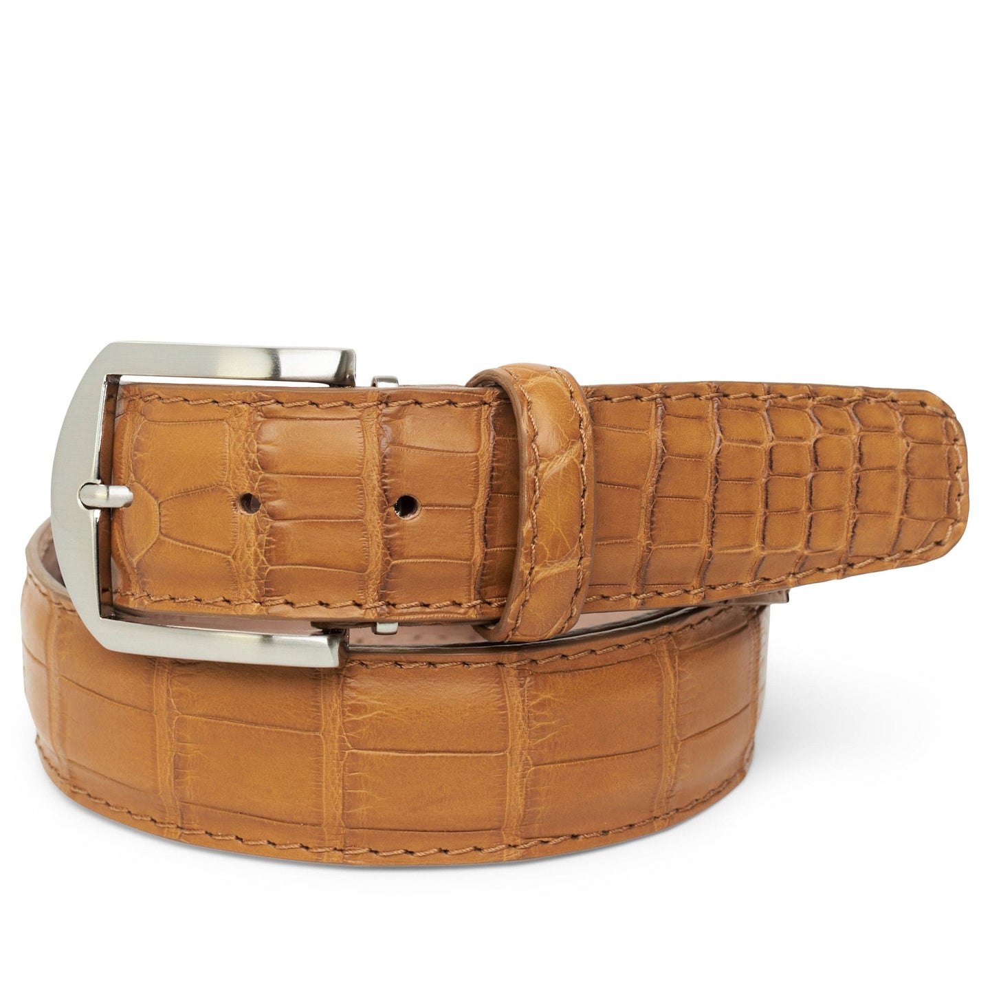 LEN BELTS 44 LEN GENUINE AMERICAN ALLIGATOR  CARAMEL