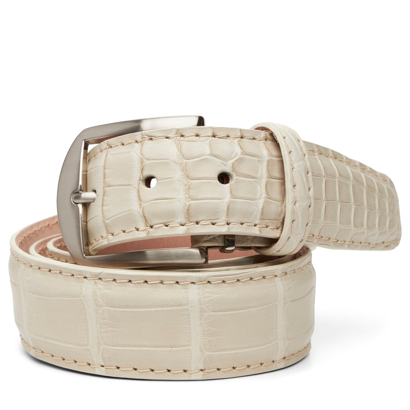 LEN BELTS 44 LEN GENUINE AMERICAN ALLIGATOR  WHITE SMOKE