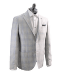 LUBIAM SPORT COAT GREY BLUE WHITE PLAID / 42R LBM S24 COAT