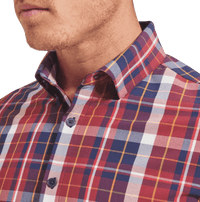 MIZZEN MAIN SHIRTS - LS SPORT LEEWARD LARGE BURGUNDY PLAID