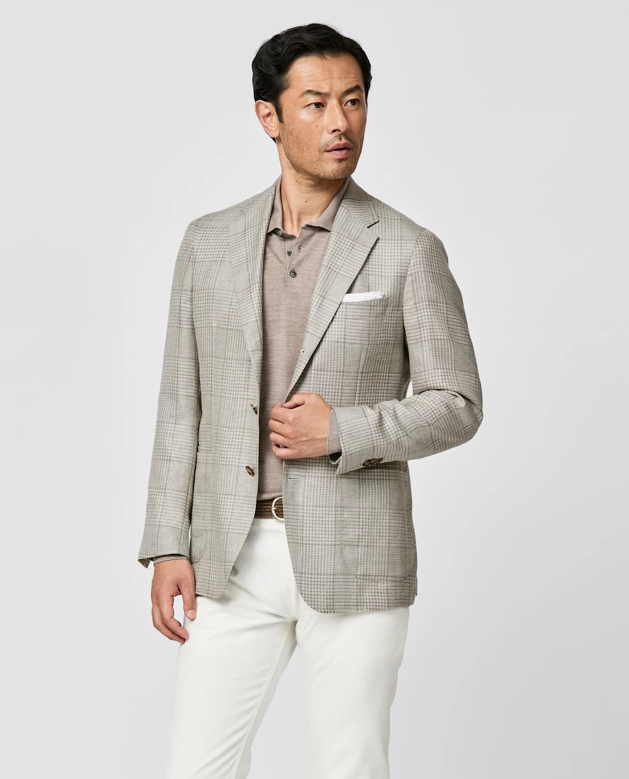 MUNRO SPORT COAT WOOL-SILK CHECK JACKET