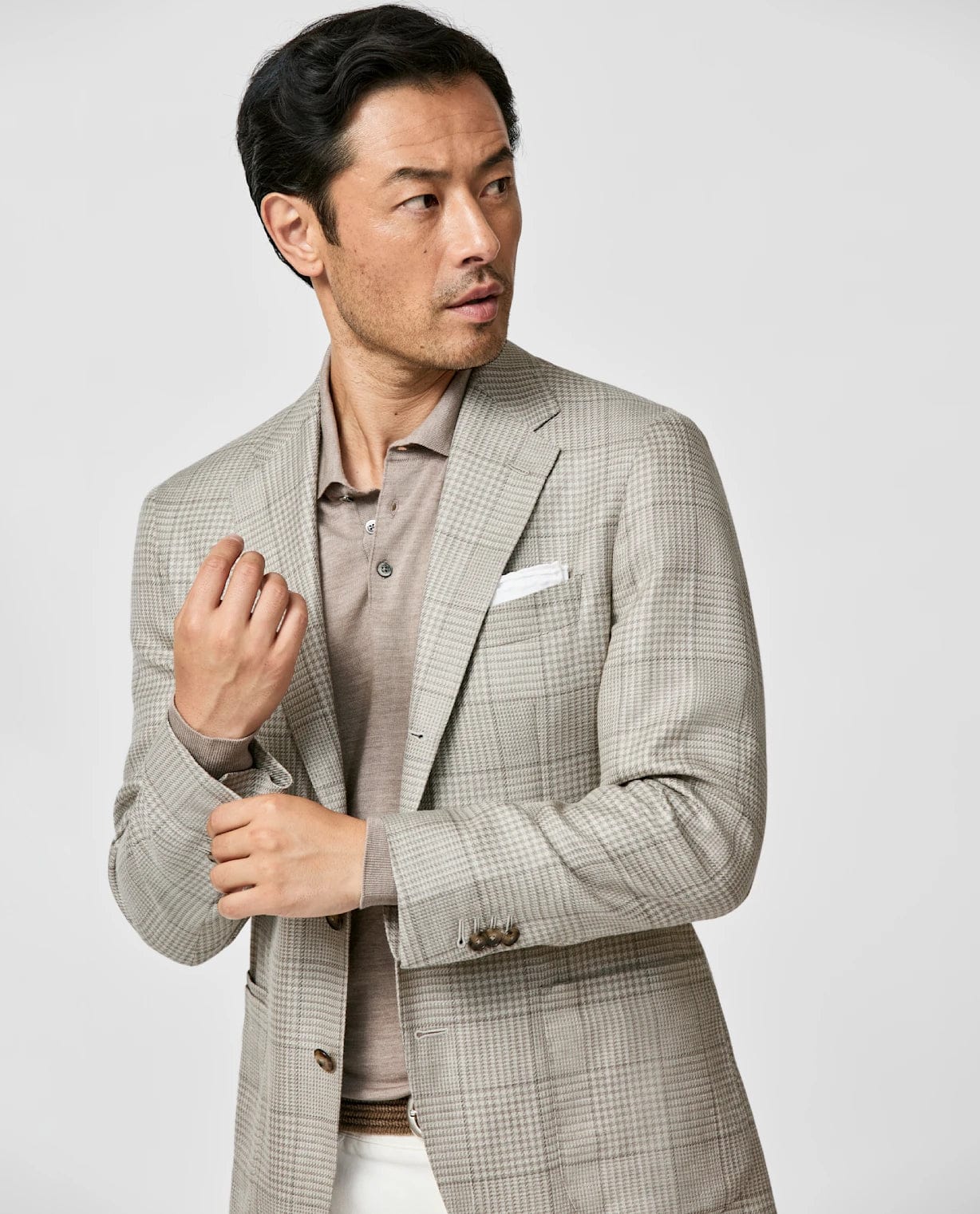 MUNRO SPORT COAT WOOL-SILK CHECK JACKET