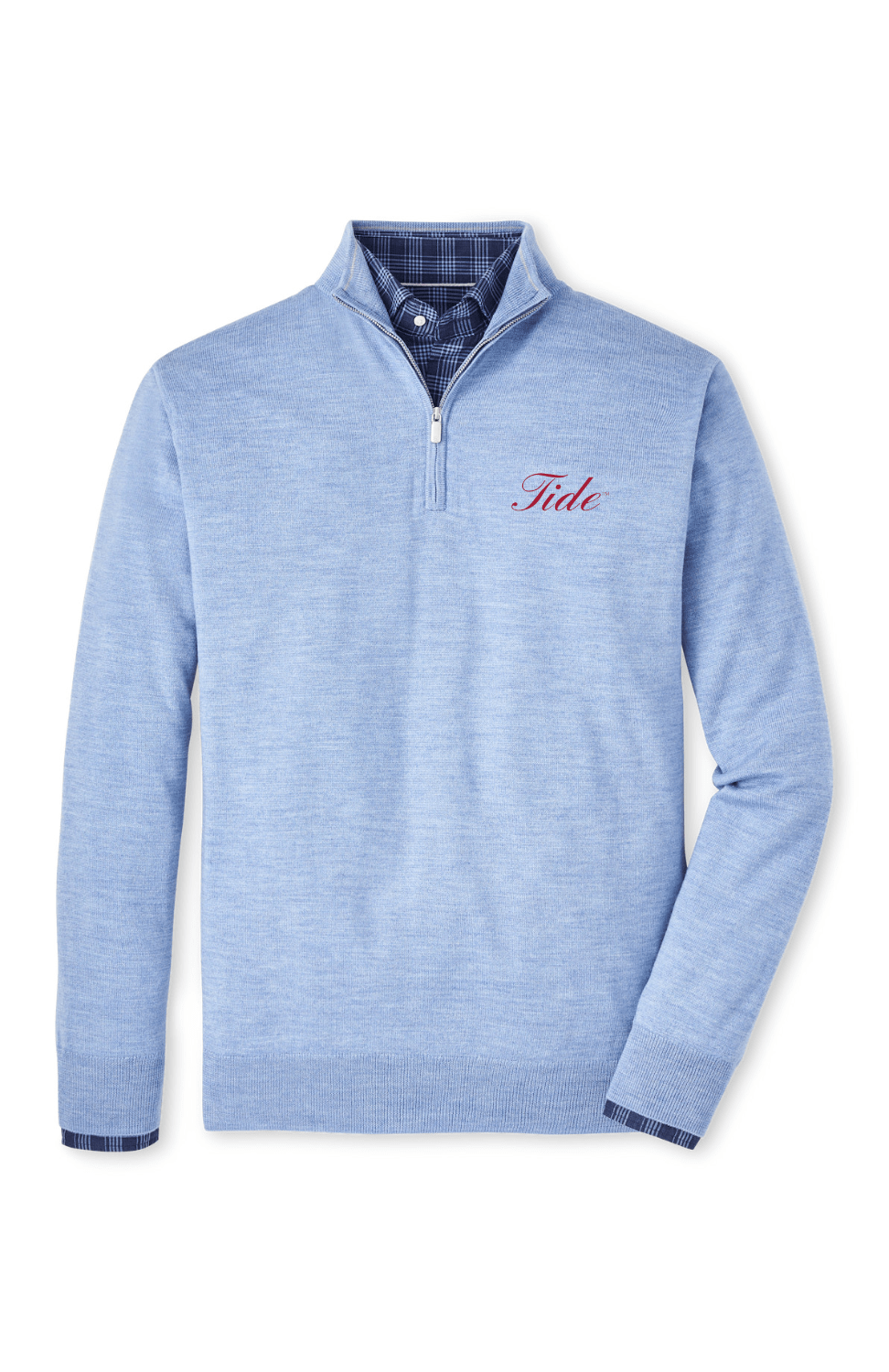 PETER MILLAR GAMEDAY - UNIVERSITY OF ALABAMA - TIDE - 14 ZIPS COTTAGE BLUE / S TIDE AUTUMN CREST QUARTER-ZIP F24