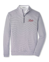PETER MILLAR GAMEDAY - UNIVERSITY OF ALABAMA - TIDE - 14 ZIPS IRON/WHITE / M TIDE PERTH SUGAR STRIPE PERFORMANCE 1/4 ZIP