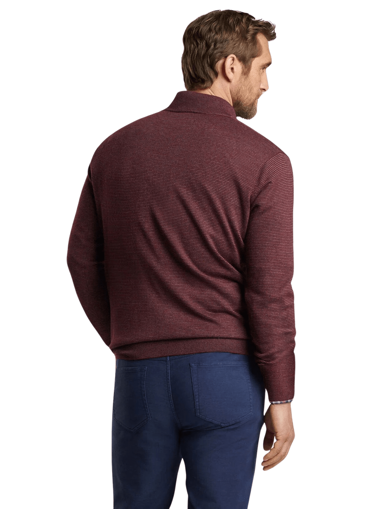 PETER MILLAR GAMEDAY - UNIVERSITY OF ALABAMA - TIDE - 14 ZIPS TIDE CANTON STRIPE QUARTER-ZIP SWEATER