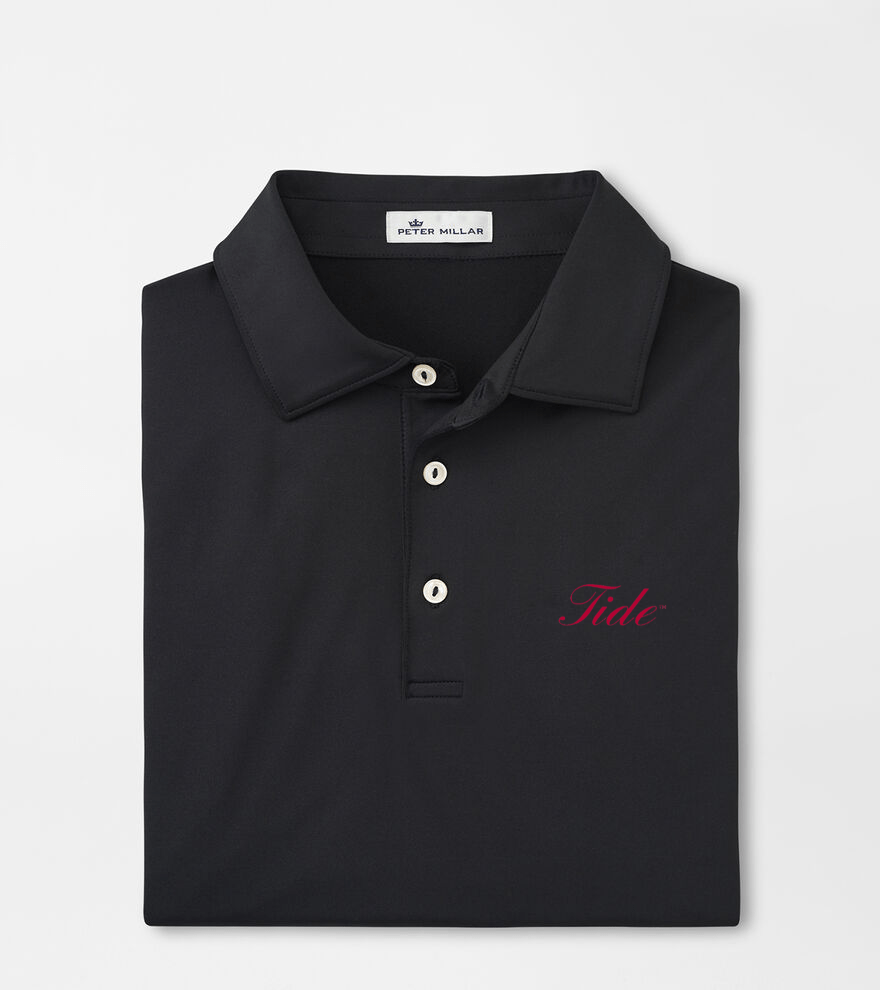 PETER MILLAR GAMEDAY - UNIVERSITY OF ALABAMA - TIDE - POLOS BLACK / M TIDE SOLID PERFORMANCE JERSEY POLO