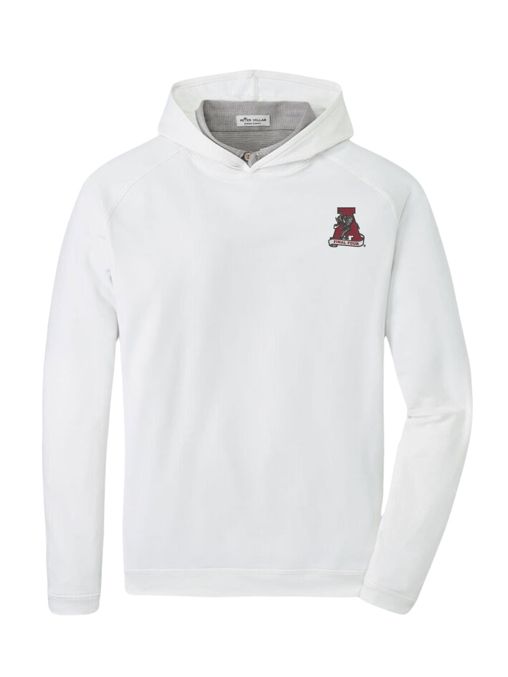 PETER MILLAR GAMEDAY - UNIVERSITY OF ALABAMA - VINTAGE FINAL FOUR - 14 ZIPS WHITE / S VINTAGE FINAL FOUR PINE PERFORMANCE HOODIE