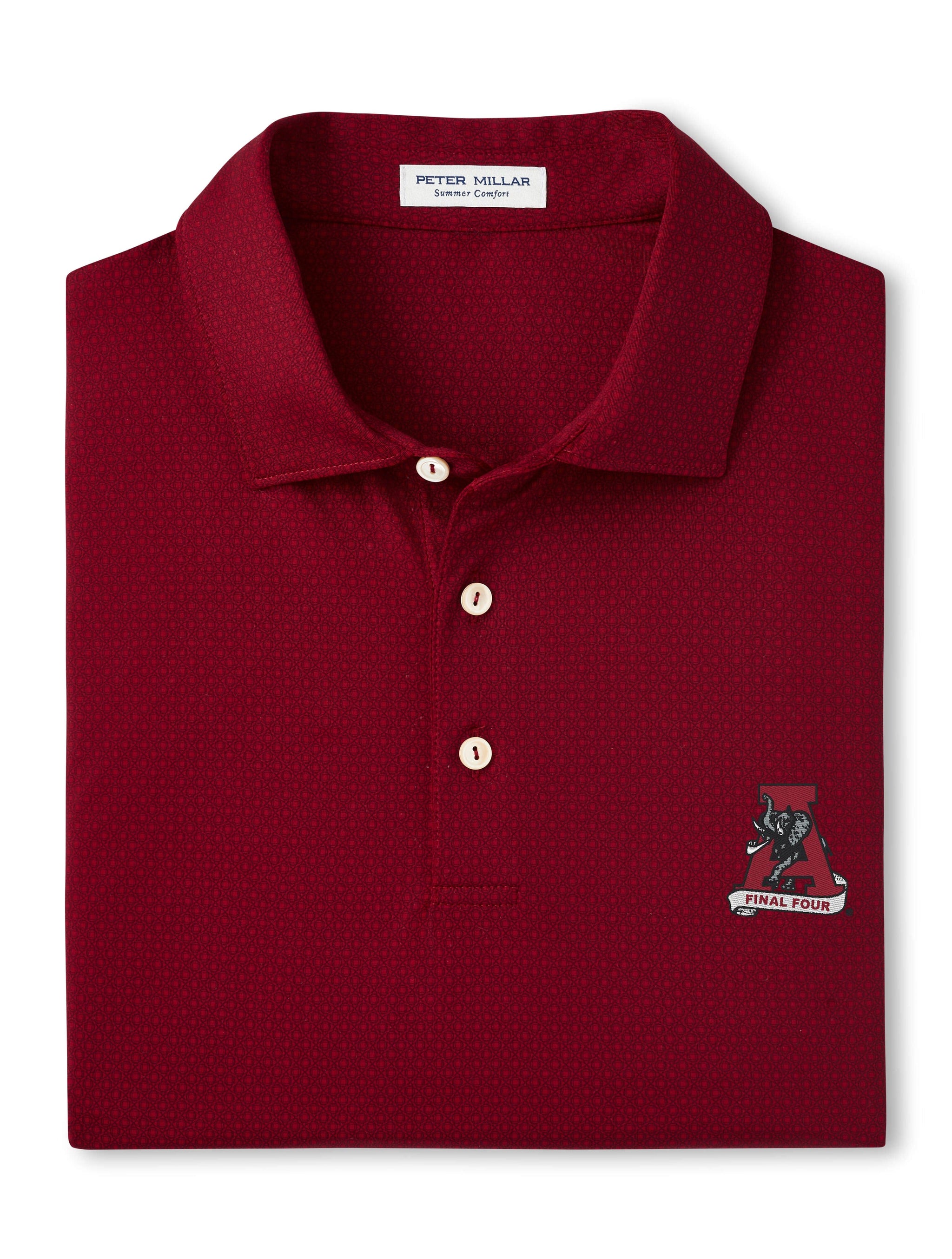 PETER MILLAR GAMEDAY - UNIVERSITY OF ALABAMA - VINTAGE FINAL FOUR - POLOS CRIMSON / S VINTAGE FINAL FOUR TESSERACT POLO