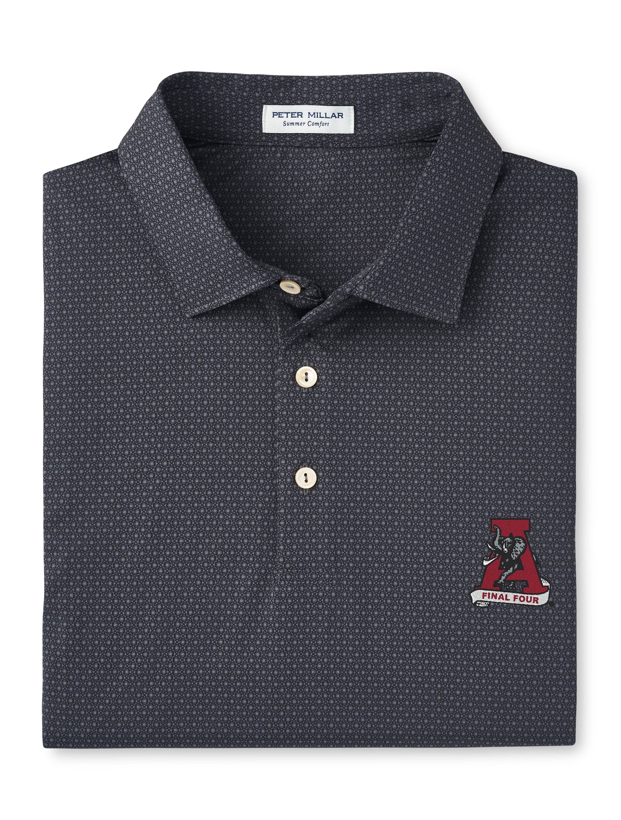 PETER MILLAR GAMEDAY - UNIVERSITY OF ALABAMA - VINTAGE FINAL FOUR - POLOS IRON / S VINTAGE FINAL FOUR TESSERACT POLO