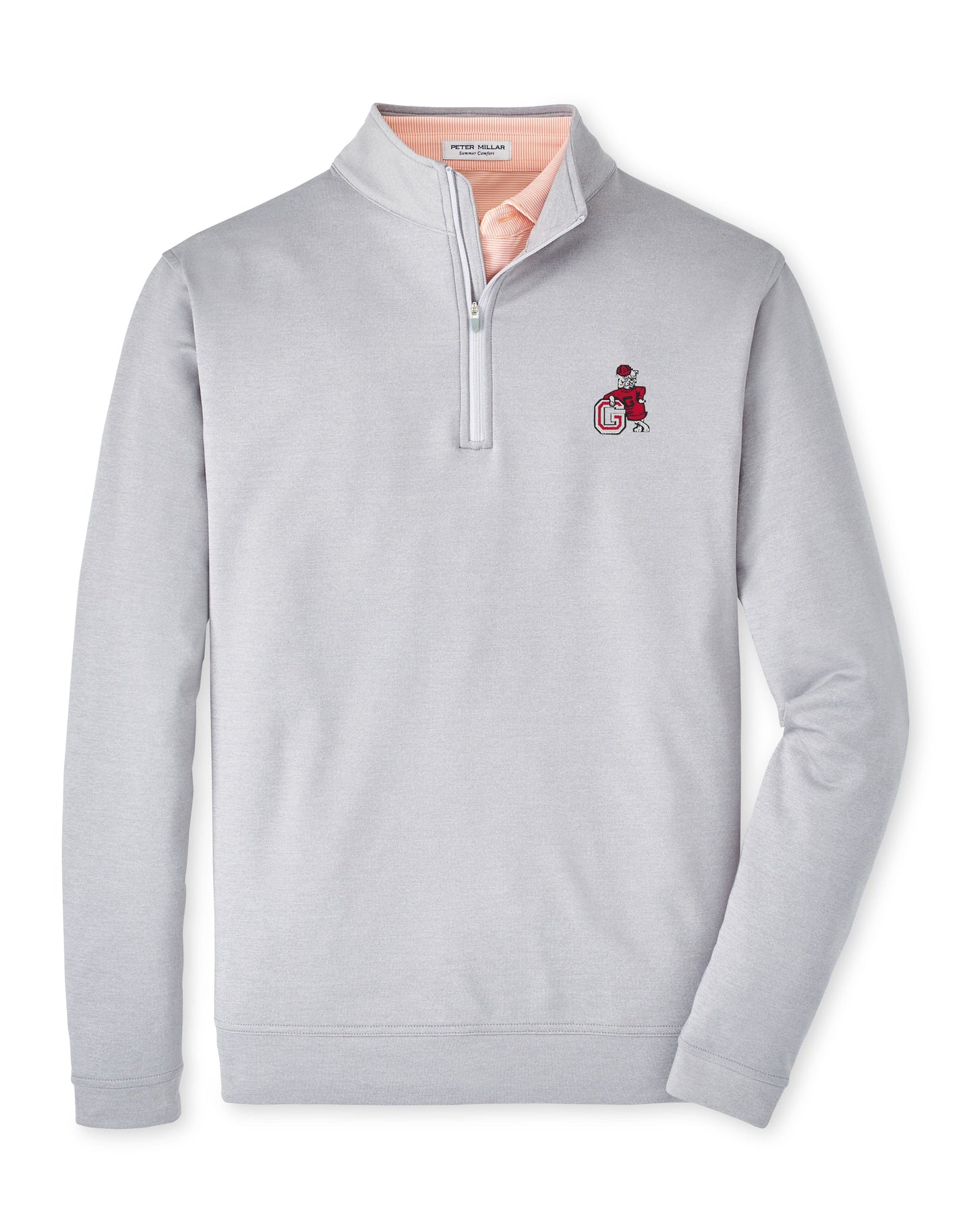 PETER MILLAR GAMEDAY - UNIVERSITY OF GEORGIA - 14 ZIPS GALE GREY / S Vintage Dawg Perth Melange 1/4 Zip