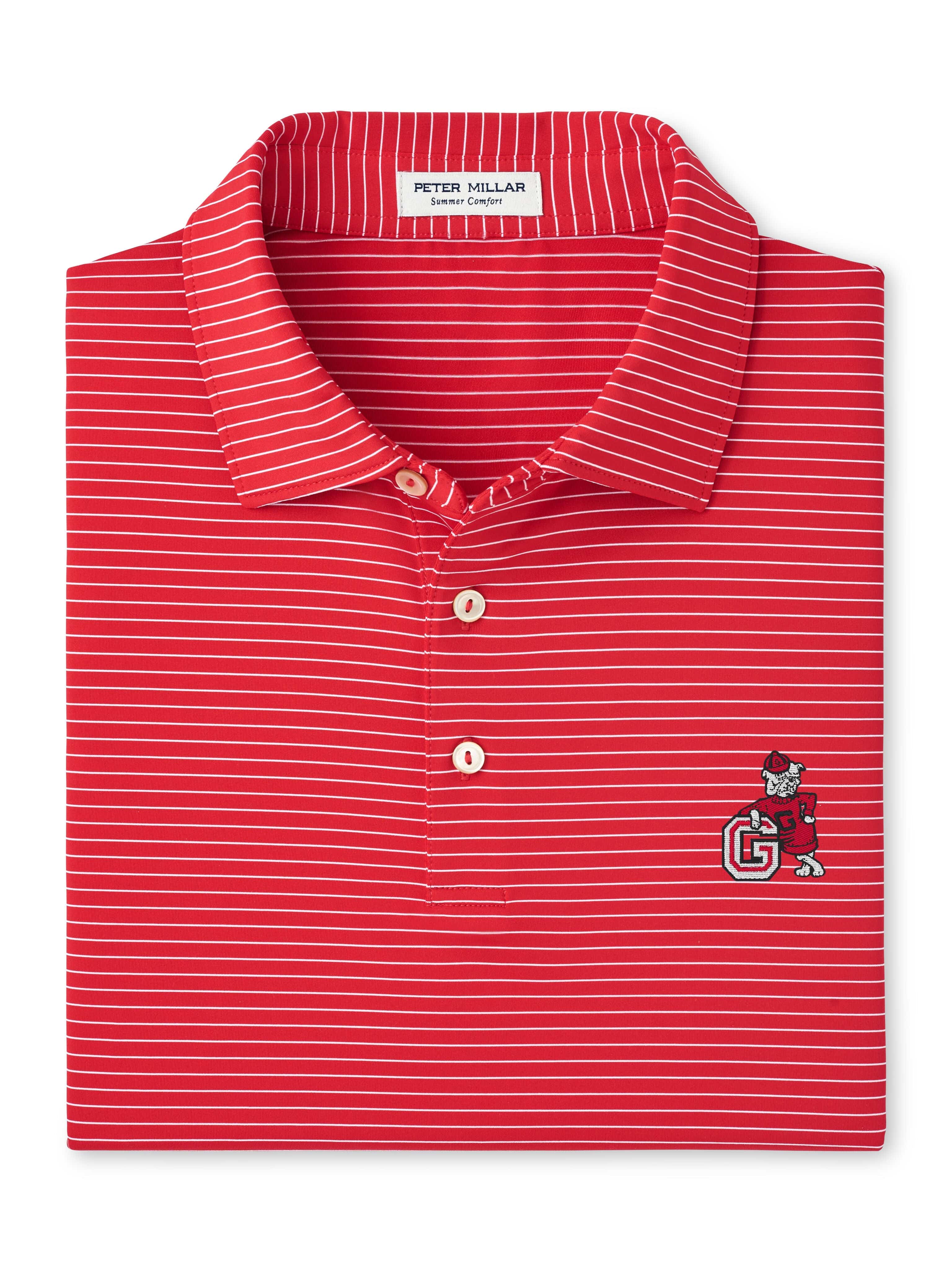 Peter Millar Georgia Bulldogs Pocket Polo - Red Stripe Custom - Size hotsell M - New