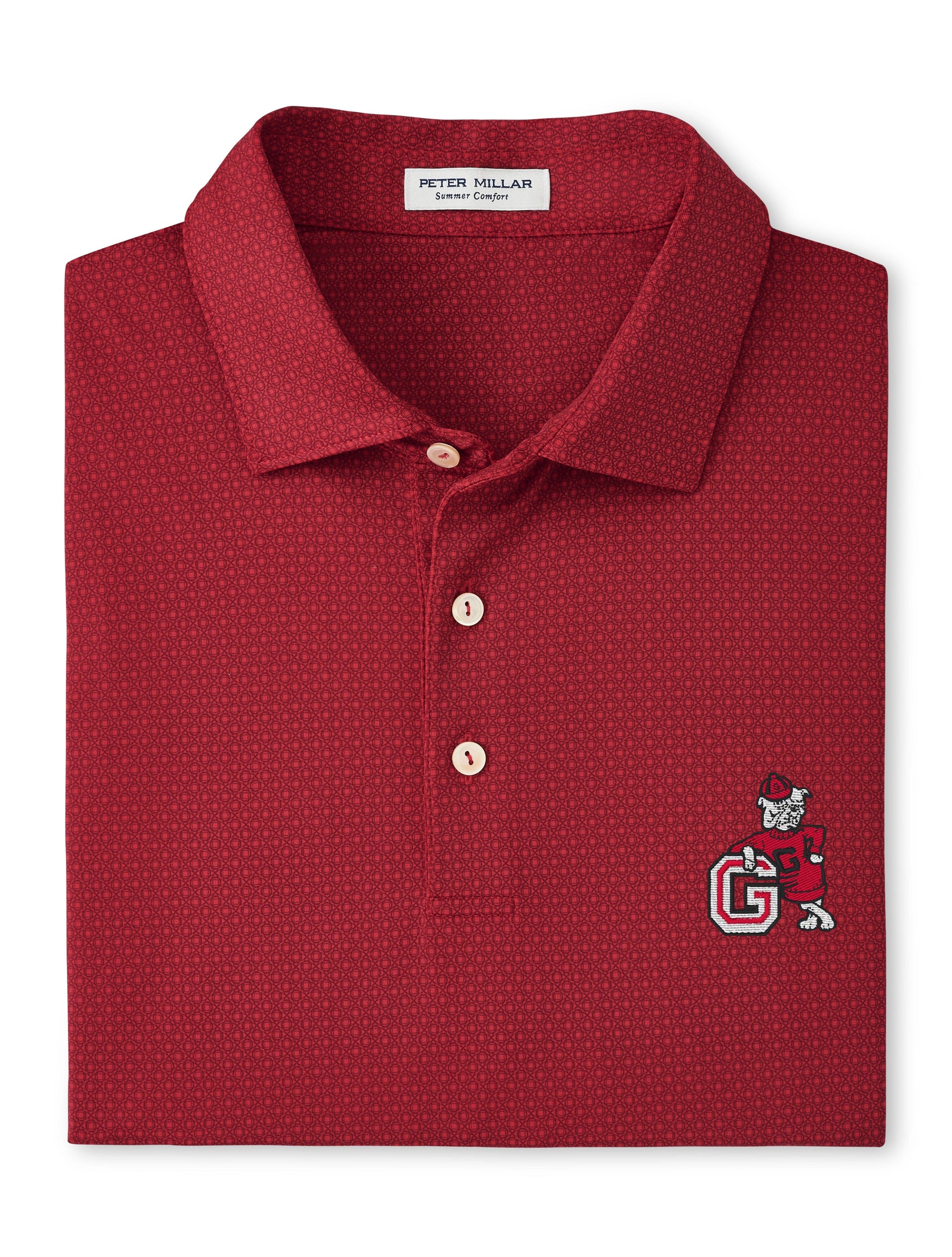 PETER MILLAR GAMEDAY - UNIVERSITY OF GEORGIA - POLOS RED3 / S VINTAGE DAWG TESSERACT PERFORMANCE POLO