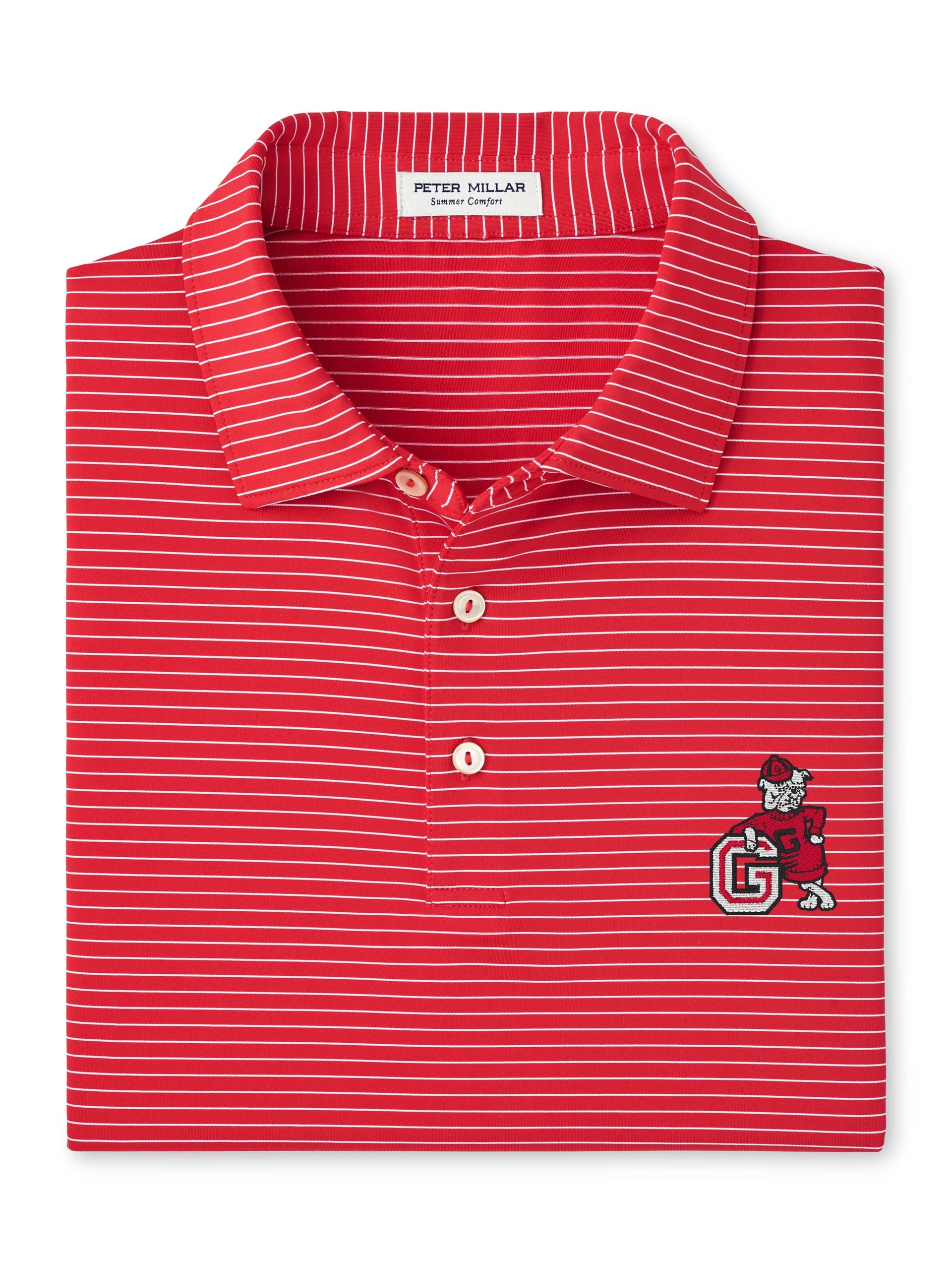 PETER MILLAR GAMEDAY - UNIVERSITY OF GEORGIA - POLOS RED3 / S Vintage Dawgs Hemlock Jersey Polo