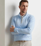 PETER MILLAR OUTERWEAR - 14 ZIP ALBATROSS COTTON BLEND PIQUE