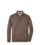 PETER MILLAR OUTERWEAR - 14 ZIP BIRCH / M AUTUMN CREST SUEDE TRIM 1/4 ZIP