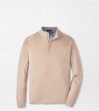 PETER MILLAR OUTERWEAR - 14 ZIP CAMEL / M GRANT BIRDSEYE 1/4 ZIP