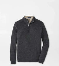 PETER MILLAR OUTERWEAR - 14 ZIP CHARCOAL / M GRANT BIRDSEYE 1/4 ZIP