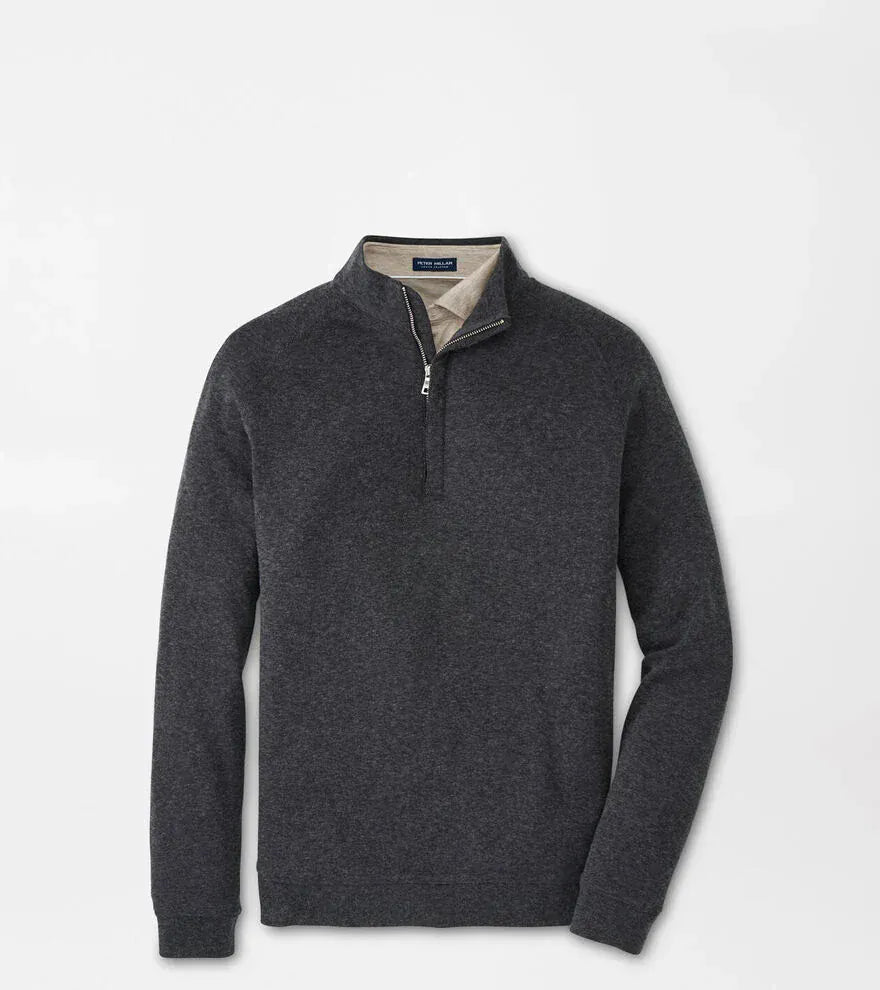 PETER MILLAR OUTERWEAR - 14 ZIP CHARCOAL / M GRANT BIRDSEYE 1/4 ZIP
