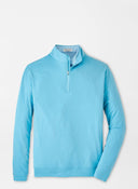 PETER MILLAR OUTERWEAR - 14 ZIP CYAN / M PERTH OVAL STITCH 1/4 ZIP