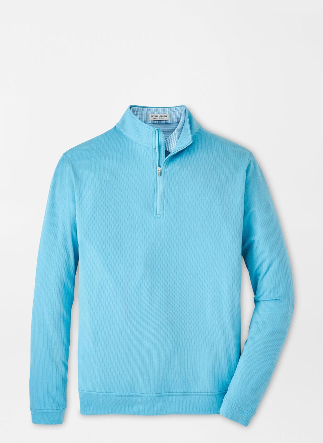 PETER MILLAR OUTERWEAR - 14 ZIP CYAN / M PERTH OVAL STITCH 1/4 ZIP