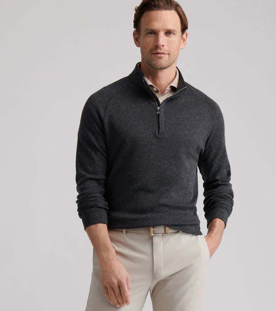 PETER MILLAR OUTERWEAR - 14 ZIP GRANT BIRDSEYE 1/4 ZIP