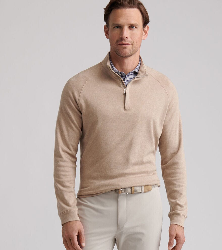 PETER MILLAR OUTERWEAR - 14 ZIP GRANT BIRDSEYE 1/4 ZIP