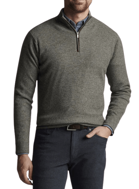 PETER MILLAR OUTERWEAR - 14 ZIP MILL WOOL-CASHMERE 1/4 ZIP