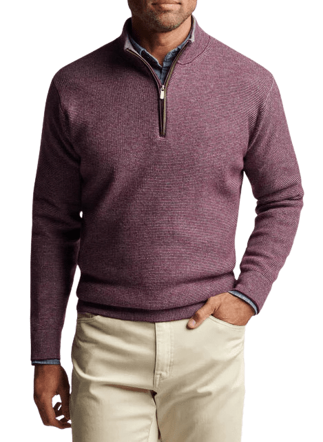 PETER MILLAR OUTERWEAR - 14 ZIP MILL WOOL-CASHMERE 1/4 ZIP