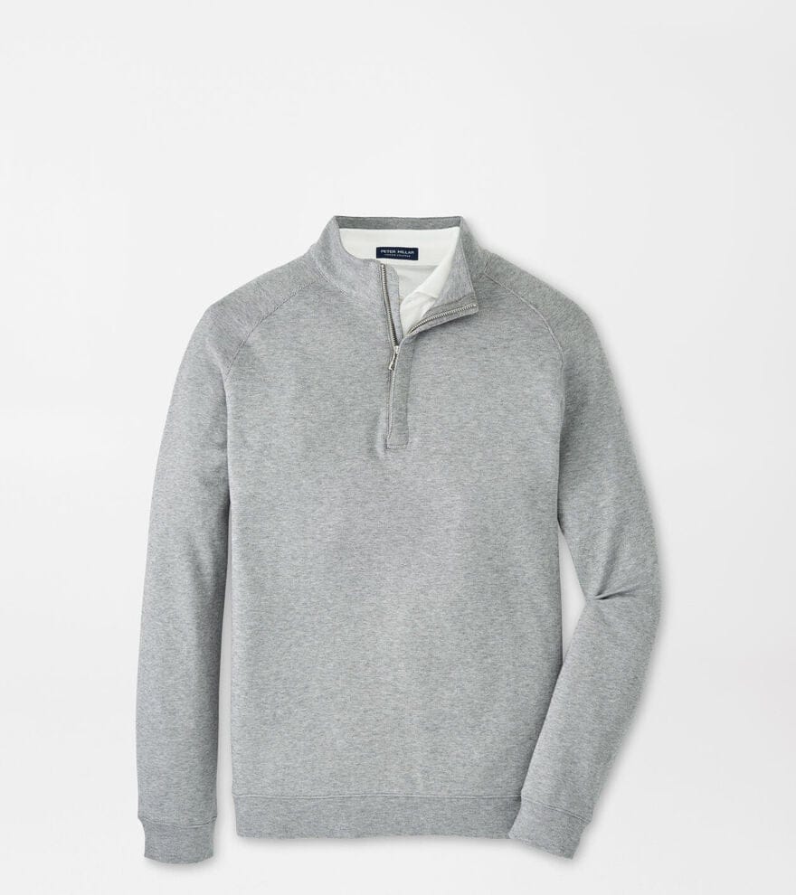 PETER MILLAR OUTERWEAR - 14 ZIP OSLO GREY / L GRANT BIRDSEYE 1/4 ZIP
