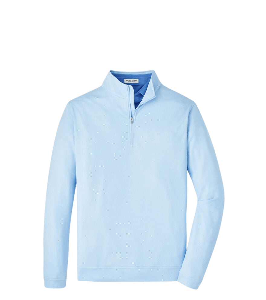 PETER MILLAR OUTERWEAR - 14 ZIP PLBLU / XL PERTH BIRDSEYE PERFORMANCE 1/4 ZIP