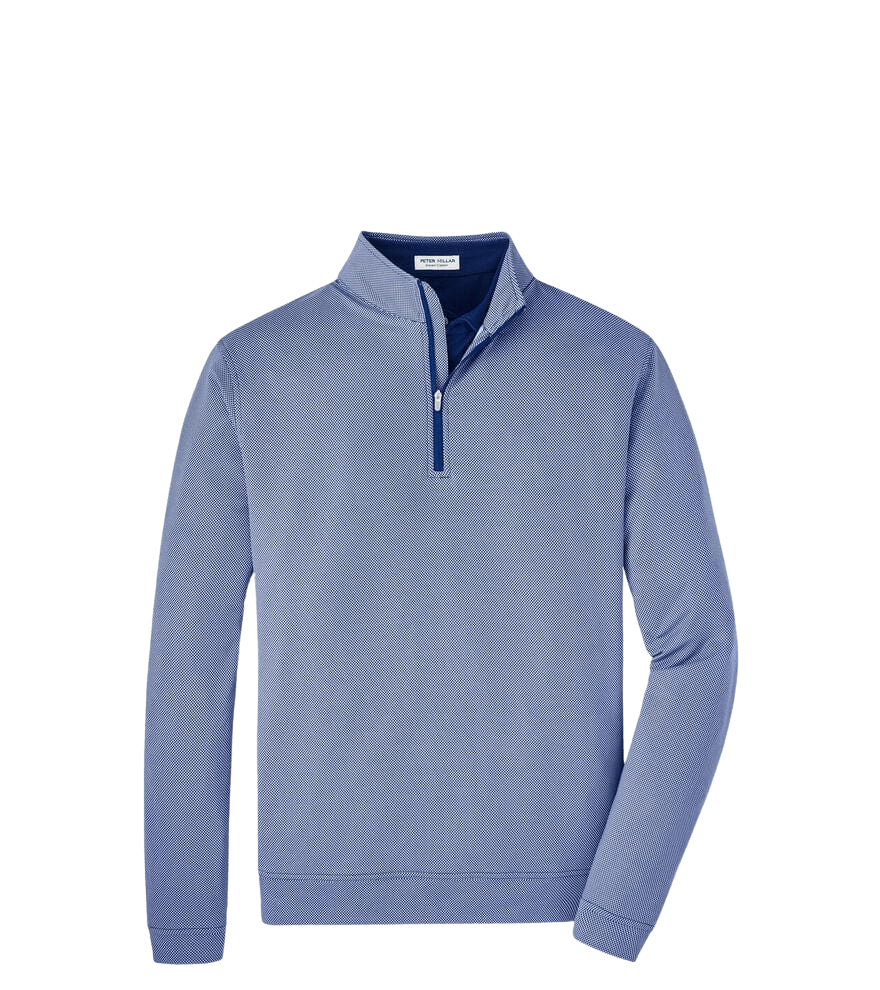 PETER MILLAR OUTERWEAR - 14 ZIP SPORT NAVY / M PERTH BIRDSEYE PERFORMANCE 1/4 ZIP