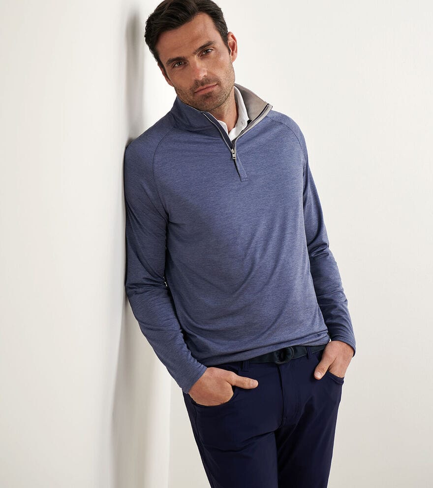 PETER MILLAR OUTERWEAR - 14 ZIP STEALTH PERFORMANCE 1/4 ZIP