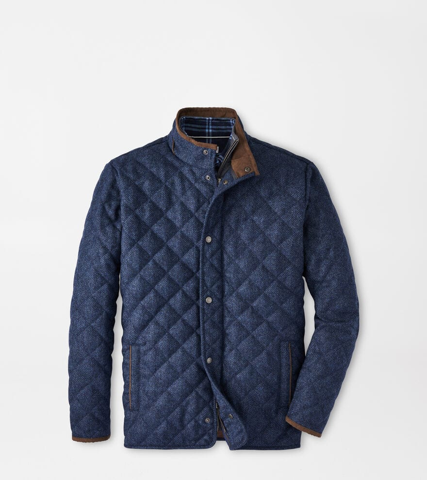 PETER MILLAR OUTERWEAR - COAT STAR DUST / M SUFFOLK QUILTED WOOL TRAVEL COAT