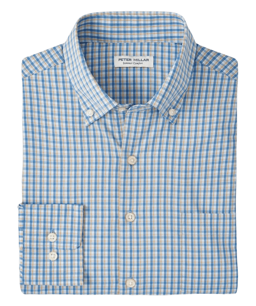 PETER MILLAR SHIRTS - DRESS TWILIGHT BLUE / M ASHBURY PERFORMANCE TWILL SPORT SHIRT