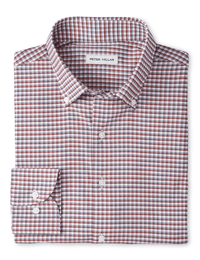 PETER MILLAR SHIRTS - LS SPORT SPARROW RED / M CASHIERS PERFORMANCE TWILL SPORT SHIRT