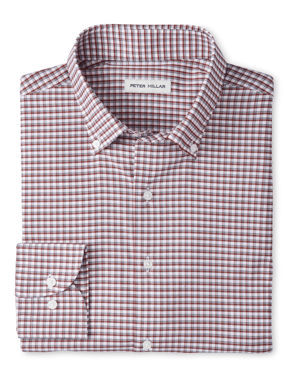 PETER MILLAR SHIRTS - LS SPORT SPARROW RED / M CASHIERS PERFORMANCE TWILL SPORT SHIRT