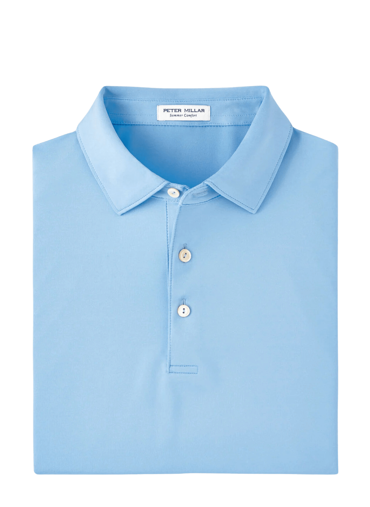 PETER MILLAR SHIRTS - POLO COTTAGE BLUE / M SOLID PERFORMANCE JERSEY POLO