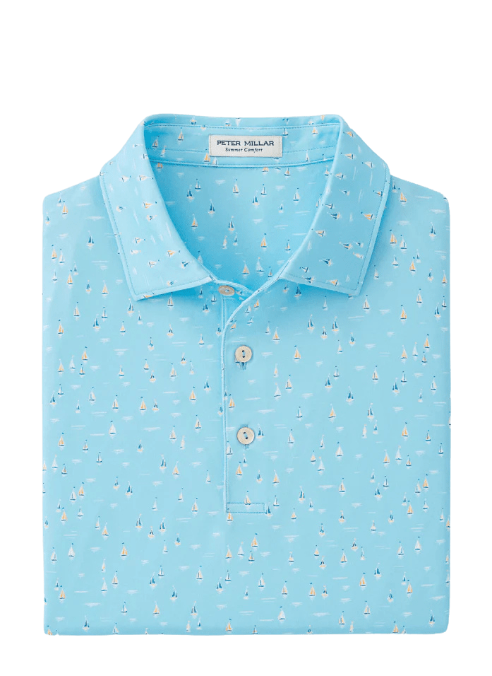 PETER MILLAR SHIRTS - POLO SEAPORT BLUE / S SAILING AWAY PERFORMANCE POLO