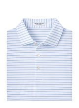 PETER MILLAR SHIRTS - POLO WHITE/BLUE / M DRUM PERFORMANCE JERSEY POLO