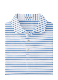 PETER MILLAR SHIRTS - POLO WHITE/COTTAGE BLUE / M DUNNES PERFORMANCE JERSEY POLO