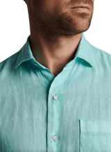 PETER MILLAR SHIRTS - SPORT SHIRT COASTAL GARMENT DYED LINEN BUTTON DOWN