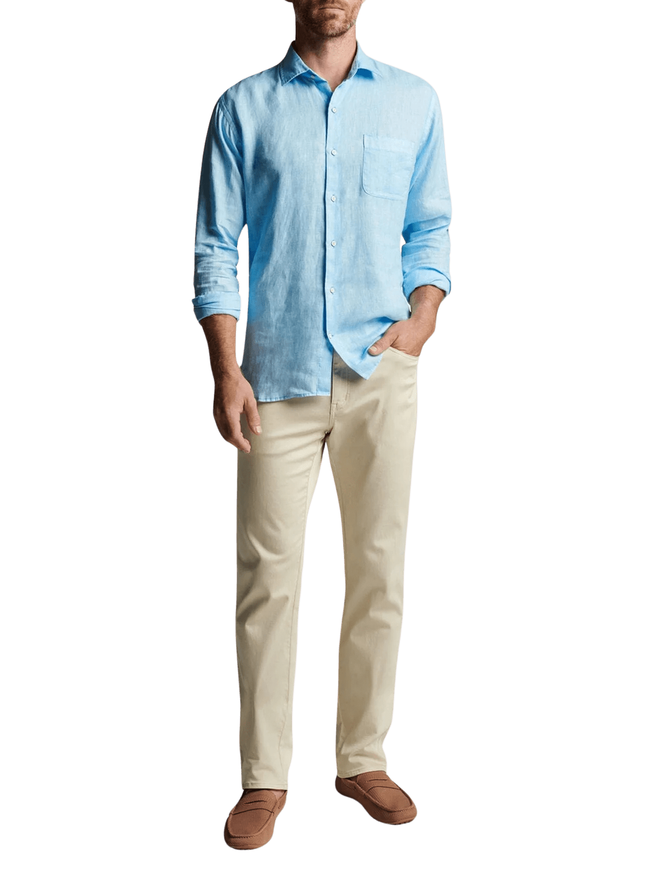 PETER MILLAR SHIRTS - SPORT SHIRT COASTAL GARMENT DYED LINEN BUTTON DOWN