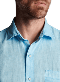 PETER MILLAR SHIRTS - SPORT SHIRT COASTAL GARMENT DYED LINEN BUTTON DOWN