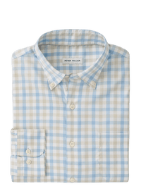PETER MILLAR SHIRTS - SPORT SHIRT COTTAGE BLUE / S MACKINAC COTTON-STRETCH BUTTON DOWN