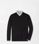 PETER MILLAR SWEATERS BLACK / M CROWN HERITAGE CASHMERE V NECK SWEATER