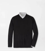 PETER MILLAR SWEATERS BLACK / M CROWN HERITAGE CASHMERE V NECK SWEATER