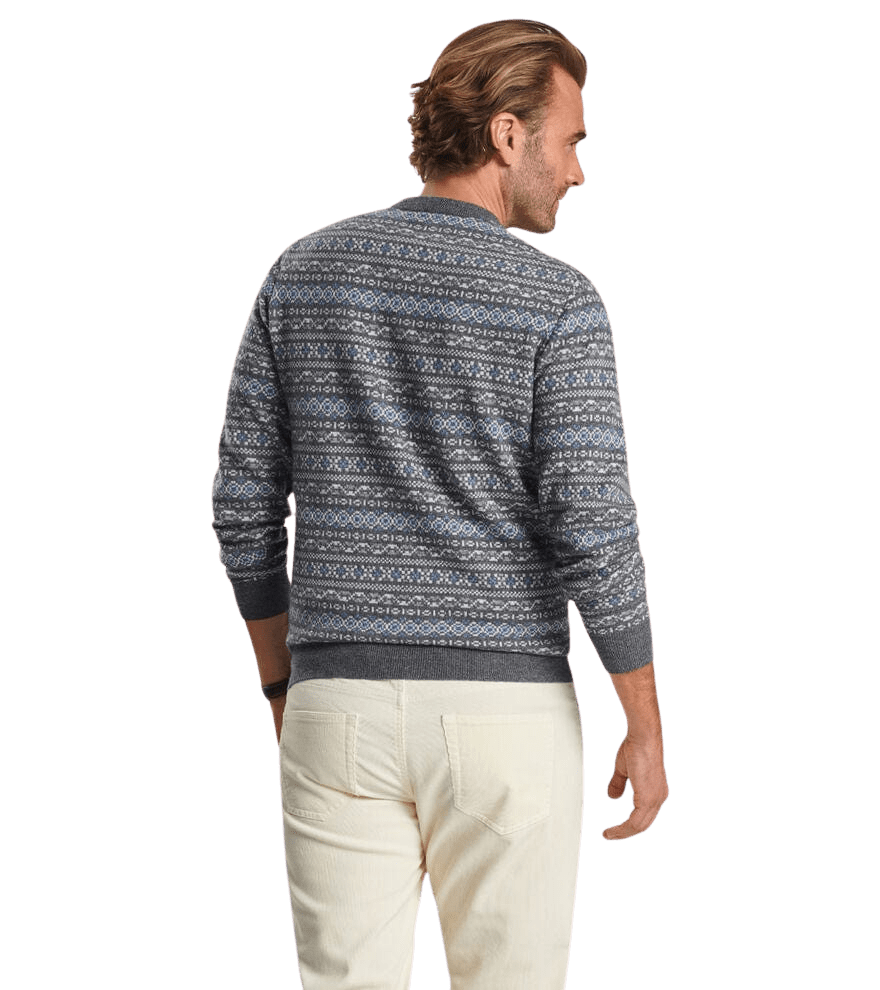 PETER MILLAR SWEATERS CONWAY WOOL CASHMERE FAIRISLE CREW